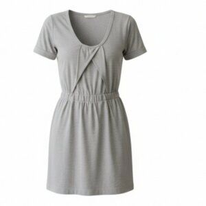 Boy Meets Girl Dress Sz M Gray Bodycon Cinched Waist Short Casual Party EUC